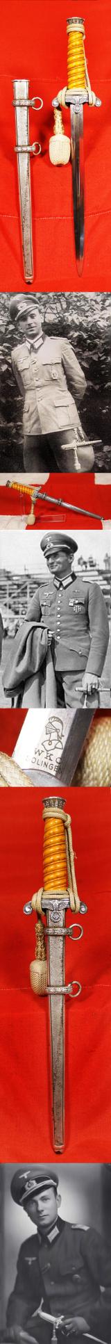 A Very Good German WW2 Heer (Army) Officer's Dagger and Portopee .WKC (Weyersberg, Kirschbaum & Co.) One of the Most Famous and Historic Blade Manufacturers From Solingen, Germany,
