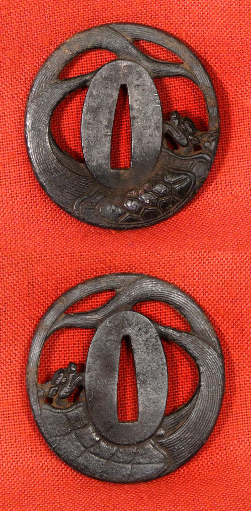 A Super, Original, Antique Edo Period, Most Rare Samurai Kubikiri 'Head Cutter' With Fine Original Edo Period Koshirae Including a Minogame, a Hairy-Tailed Turtle,Tsuba. Katakiriba-zukuri and Flat Mune Blade