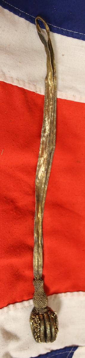 A Superb and Rare King George IIIrd, Napoleonic Wars Era Sword Knot Used in the Peninsular War and Waterloo Period by British Generals & Staff Officers. A Finest Quality All Gold Bullion Sword Knot
